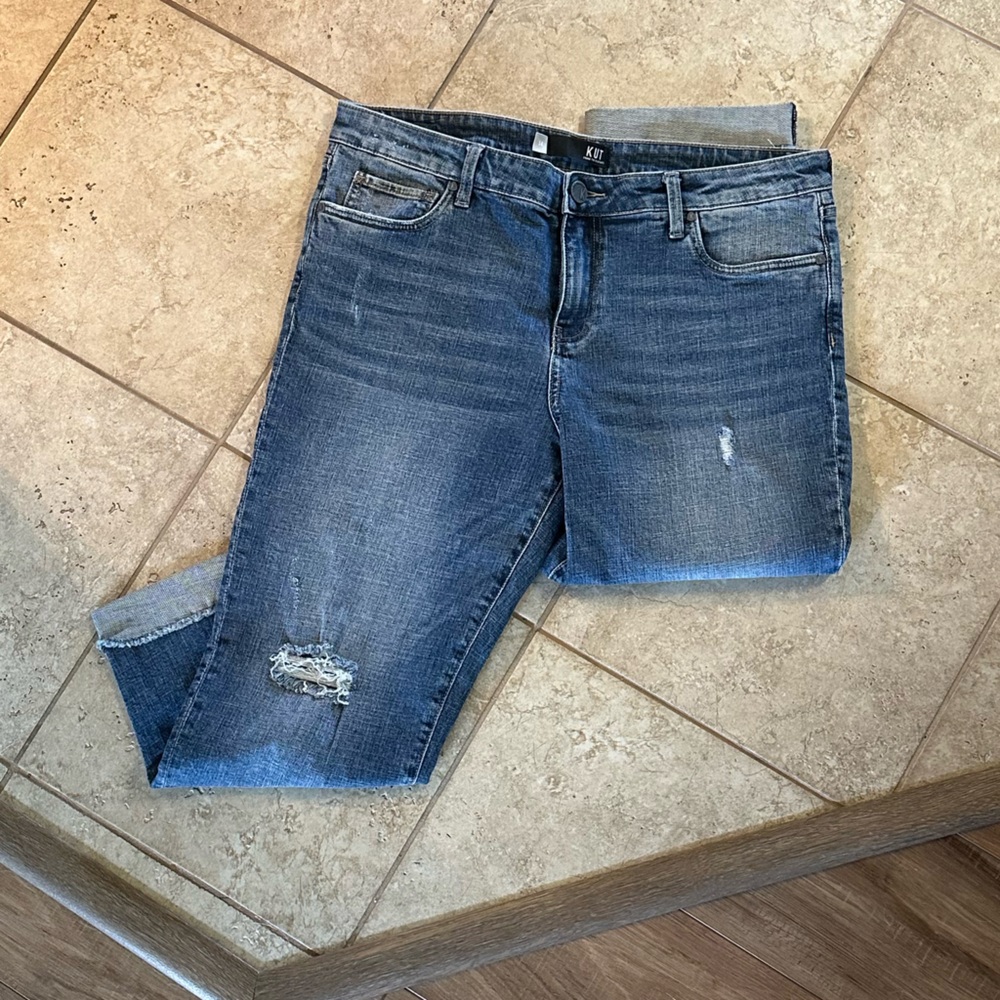 WINTER SALE! Kut from the Kloth Dark Blue Crop Jeans Size 14 - Picture 5 of 6